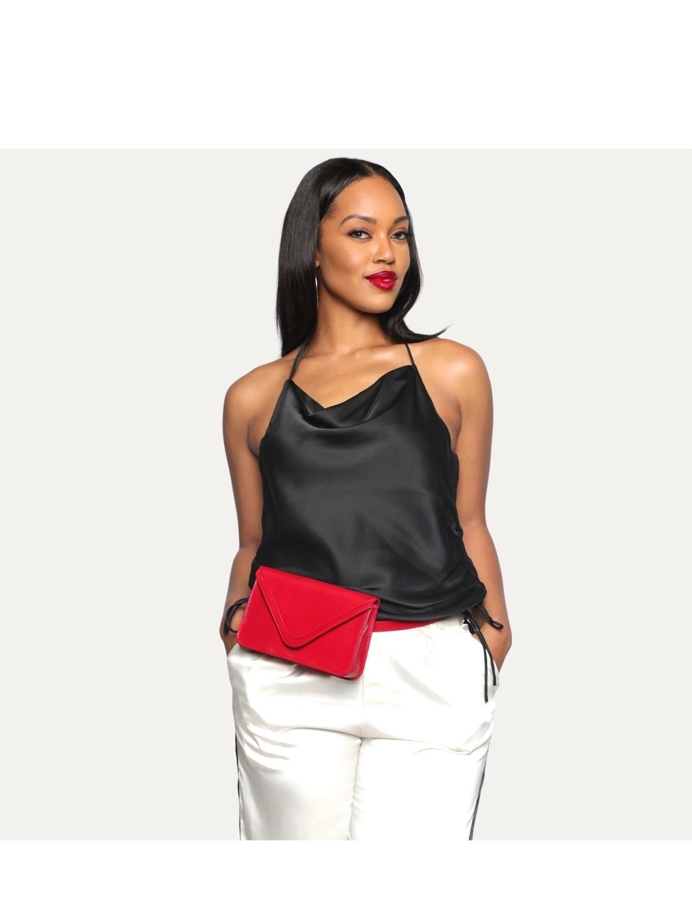 P. Sherrod Leather "Sadie" Envelope Crossbody Belt Bag